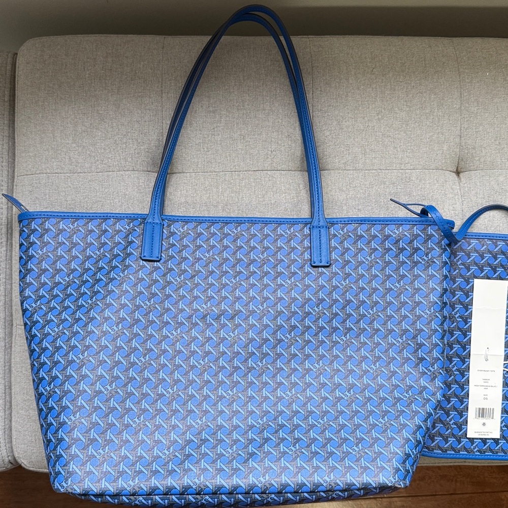 Tory Burch Patterned Tote with Matching Wristlet - Picture 3 of 6